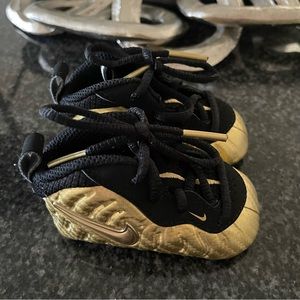 Gold Foamposite Crib Shoes